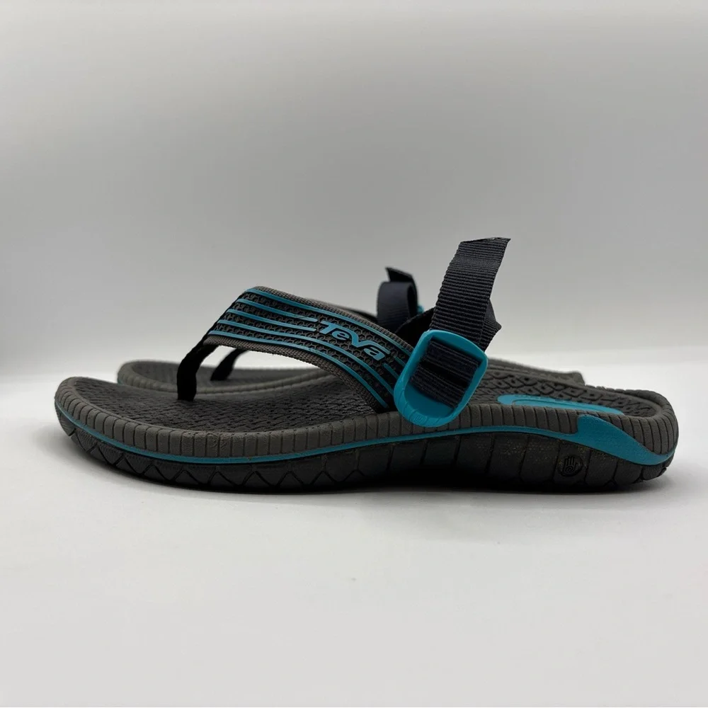 Teva Bomber Flip Flops Mens Size 5 Black/Blue Slip On Thong Slides Sandals Beach
